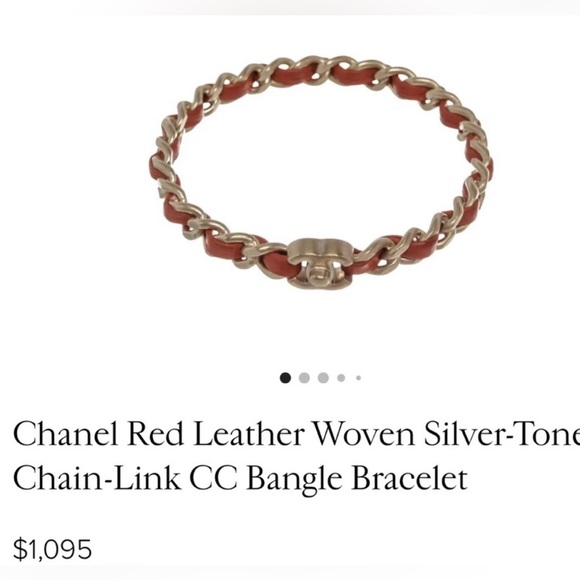 Chanel gold plated and leather CC turnlock bangle bracelet - Picture 10 of 11